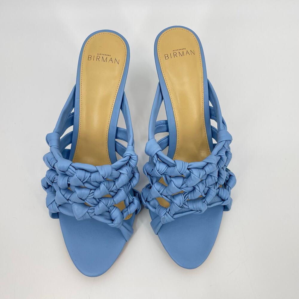 Alexandre Birman | Solange Intreccio 85 Blue Woven Leather Mules 40 / US 10 - Picture 13 of 16